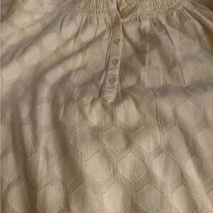 LOFT Beige Smocked Blouse